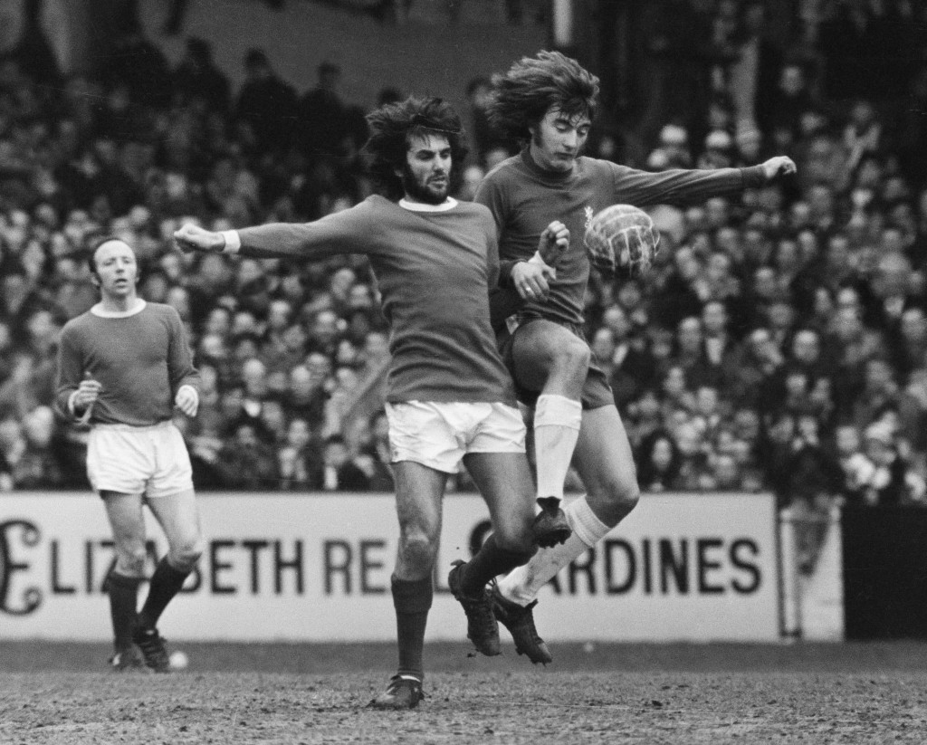 Alan Hudson mot George Best - bilde er også i min bok "Carefree"